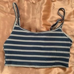 aerie blue striped bikini top